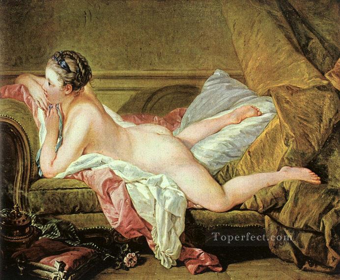 Nude on a Sofa Rococo female body Francois Boucher Oil Paintings